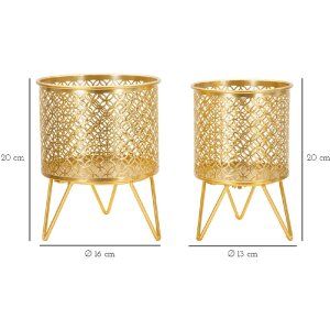 Mauro Ferretti Ceci подставка для цветов комплект из 2 подставок Ø 16x20 и 13x20 см золото
