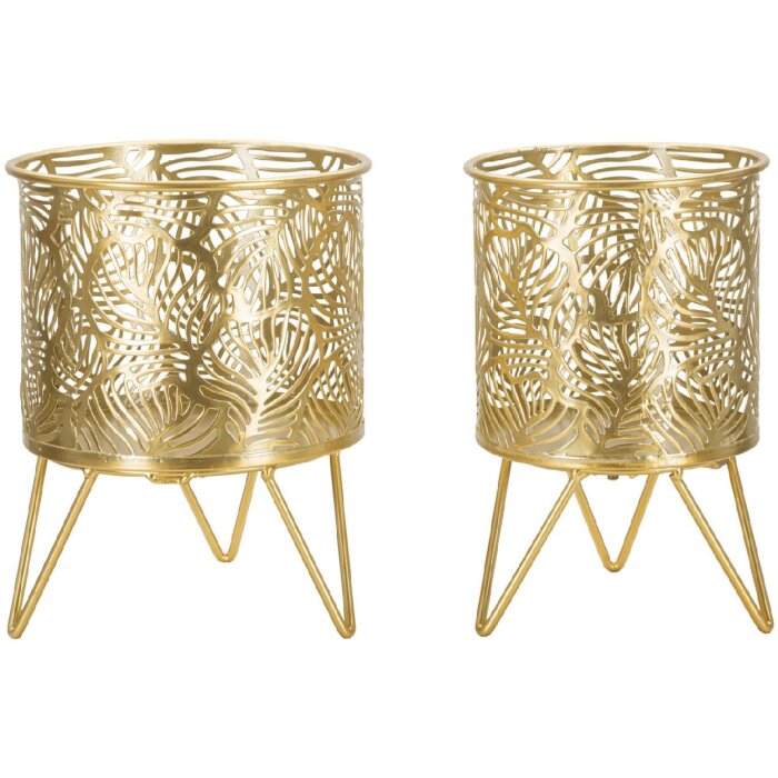 Mauro Ferretti Blumenständer Naty 2er-Set Ø 16x20 und 13x20 cm gold