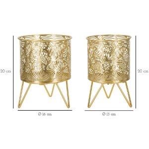 Mauro Ferretti Blumenständer Naty 2er-Set Ø 16x20 und 13x20 cm gold