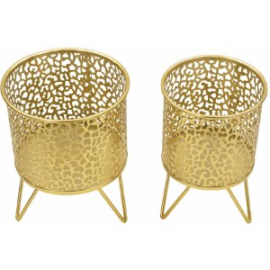 Mauro Ferretti Blumenständer Piny 2er-Set Ø 16x20 und 13x20 cm gold