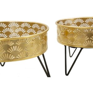 Mauro Ferretti Zanny подставка для цветов комплект из 2 Ø 20,5x13 и 18x13 см черное золото