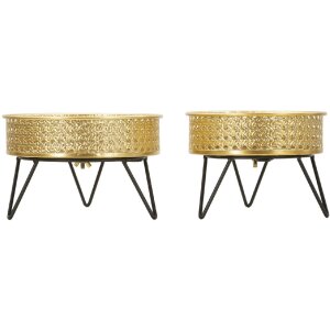 Mauro Ferretti Blumenständer Bossy 2er-Set Ø 20,5x13 und 18x13 cm schwarz gold