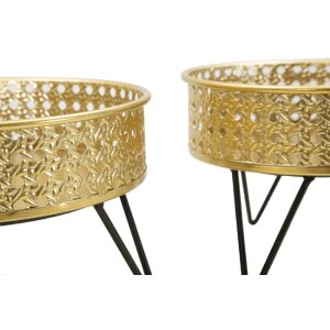 Mauro Ferretti Blumenständer Bossy 2er-Set Ø 20,5x13 und 18x13 cm schwarz gold