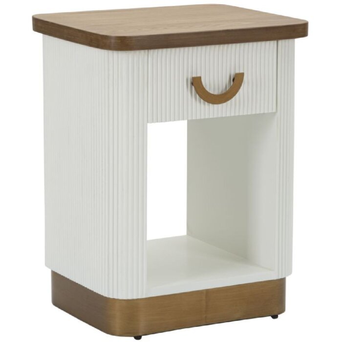 Mauro Ferretti Nachttisch Tolosa 48x40x62 cm weiß braun