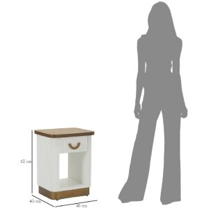 Mauro Ferretti Nachttisch Tolosa 48x40x62 cm weiß braun