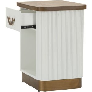 Mauro Ferretti Nachttisch Tolosa 48x40x62 cm weiß braun