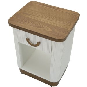 Mauro Ferretti Nachttisch Tolosa 48x40x62 cm weiß braun