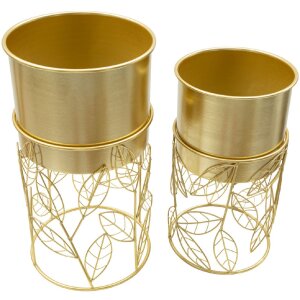 Mauro Ferretti Подставка для растений Livi комплект из 2 предметов Ø 23x43-20x36 см золото