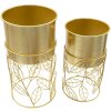 Mauro Ferretti Подставка для растений Livi комплект из 2 предметов Ø 23x43-20x36 см золото