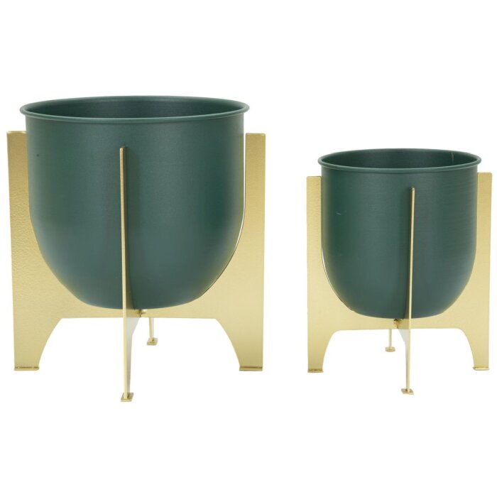 Mauro Ferretti Blumenständer Grent Shet Set 2-tlg. Ø 24,5x26-19x21 cm grün gold