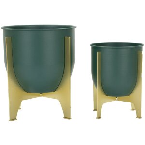 Mauro Ferretti Blumenständer Grent Shet Set 2-tlg. Ø 24,5x26-19x21 cm grün gold