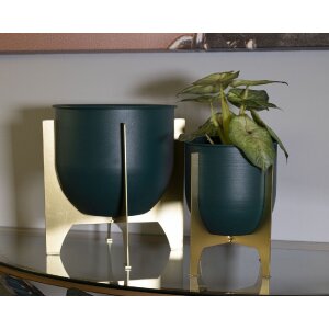 Mauro Ferretti Blumenständer Grent Shet Set 2-tlg. Ø 24,5x26-19x21 cm grün gold