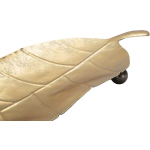 Mauro Ferretti Декоративная чаша Лист длинный 38x3x11 см золото