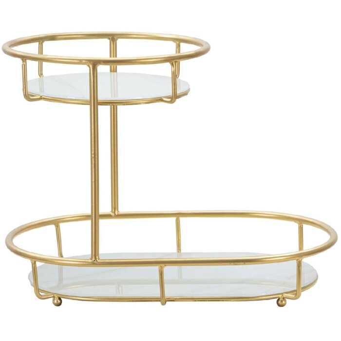 Mauro Ferretti декоративная чаша 2 уровня 36x22.5x27 см золото