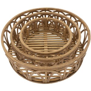 Mauro Ferretti Tablettset Fuji 3-teilig Ø 50x16-40x14-30x12 cm braun