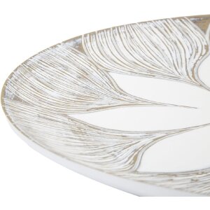 Mauro Ferretti Декоративный поднос Atene Polyresin White Wash Ø 35,5x4,4 см Бохо-шик