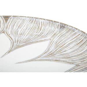 Mauro Ferretti Декоративный поднос Atene Polyresin White Wash Ø 35,5x4,4 см Бохо-шик