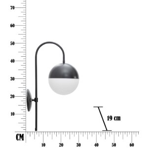 Mauro Ferretti Wandleuchte Darky Straße E14 19x31x51 cm schwarz weiß