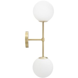 Mauro Ferretti Настенный светильник Glamy двойной E14 15x21x55 см золотисто-белый
