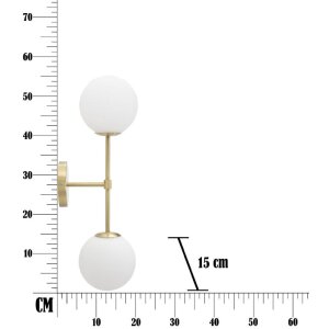 Mauro Ferretti Настенный светильник Glamy двойной E14 15x21x55 см золотисто-белый