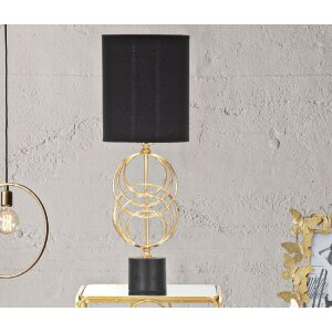 Mauro Ferretti Tischleuchte Circly E27 Ø 22,5x65 cm gold schwarz