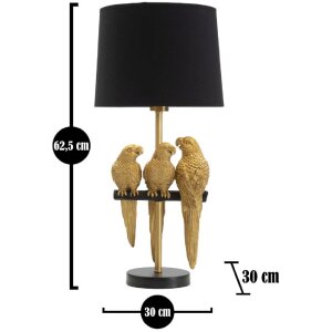 Mauro Ferretti настольная лампа попугаи E27 Ø 30x62,5 см черное золото