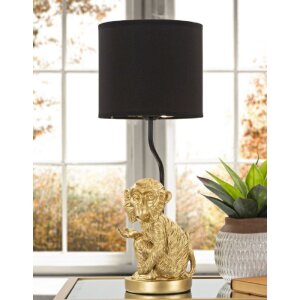 Mauro Ferretti Tischlampe Sitzaffe E27 Ø 20x51,5 cm gold schwarz