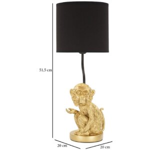 Mauro Ferretti Tischlampe Sitzaffe E27 Ø 20x51,5 cm gold schwarz