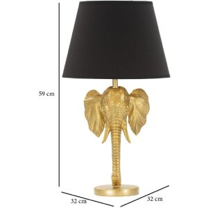 Mauro Ferretti Tischlampe Elefant E27 Ø 32x59 cm gold schwarz