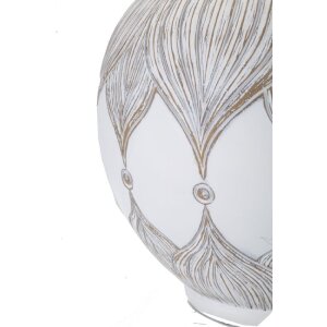 Mauro Ferretti Tischlampe Atene E27 Ø 38x59 cm weiß gewaschen braun