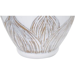 Mauro Ferretti Tischlampe Atene oval E27 Ø 38x67 cm weiß gewaschen braun