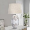 Mauro Ferretti Tischlampe Atene oval E27 Ø 38x67 cm weiß gewaschen braun