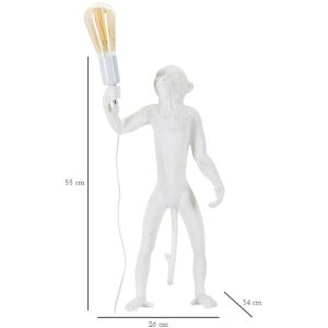 Настольная лампа Mauro Ferretti monkey E27 Ø 26x34x55 см белая