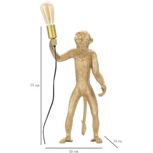 Mauro Ferretti Tischleuchte Affe E27 Ø 26x34x55 cm gold