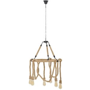 Mauro Ferretti Deckenleuchte Seilkreis 6-flammig E27...