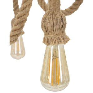 Mauro Ferretti Deckenleuchte Seilkreis 6-flammig E27 Ø 64x90 cm braun schwarz