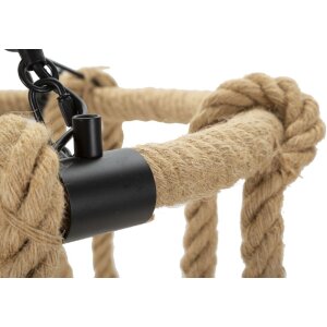 Mauro Ferretti Deckenleuchte Seilkreis 6-flammig E27 Ø 64x90 cm braun schwarz