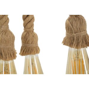 Mauro Ferretti Deckenleuchte Bambusseil 6-flammig E27 80x15x120 cm braun