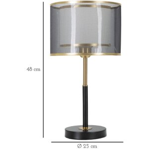 Mauro Ferretti Tischleuchte Ebenen E27 Ø 25x48 cm schwarz gold