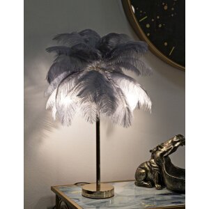 Mauro Ferretti Tischleuchte Palme 2-flammig E14 Ø 55x60 cm grau gold