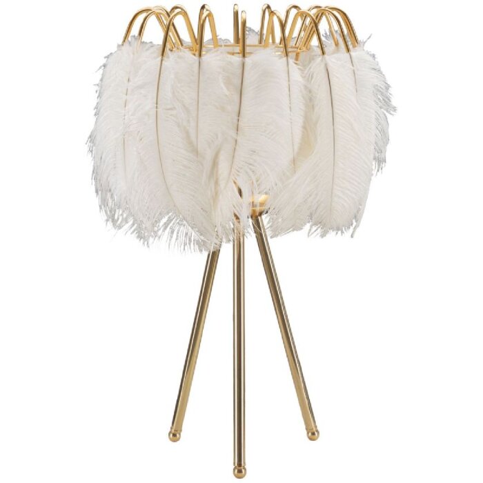 Mauro Ferretti Tischleuchte Federständer E27 Ø 40x60 cm gold weiß