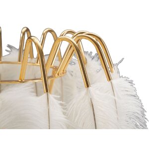 Mauro Ferretti Tischleuchte Federständer E27 Ø 40x60 cm gold weiß