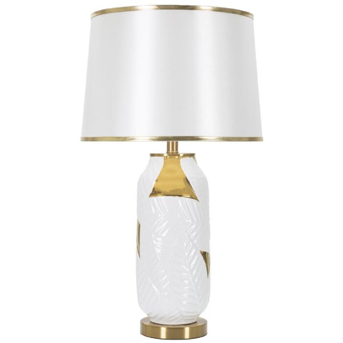 Mauro Ferretti Настольная лампа керамическая E27 Ø 40x70 см золотисто-белая