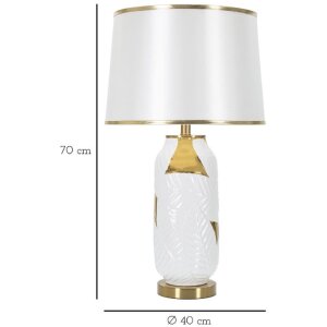 Mauro Ferretti Настольная лампа керамическая E27 Ø 40x70 см золотисто-белая