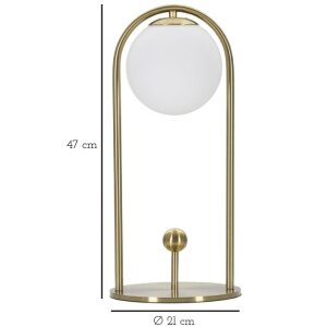 Mauro Ferretti Tischleuchte Glamy Arc E14 Ø 21x47 cm gold weiß