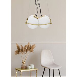 Mauro Ferretti Deckenleuchte Japan Quadrat 4-flammig E27 45x45x20 cm gold weiß