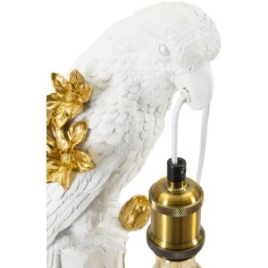 Mauro Ferretti настольная лампа попугай E27 20x20x50,5 см белое золото