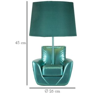 Mauro Ferretti Tischleuchte Jahrhundertmitte E27 26x43 cm türkis