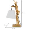 Настольная лампа Mauro Ferretti Зайцы золотая белая 26x16x47 см