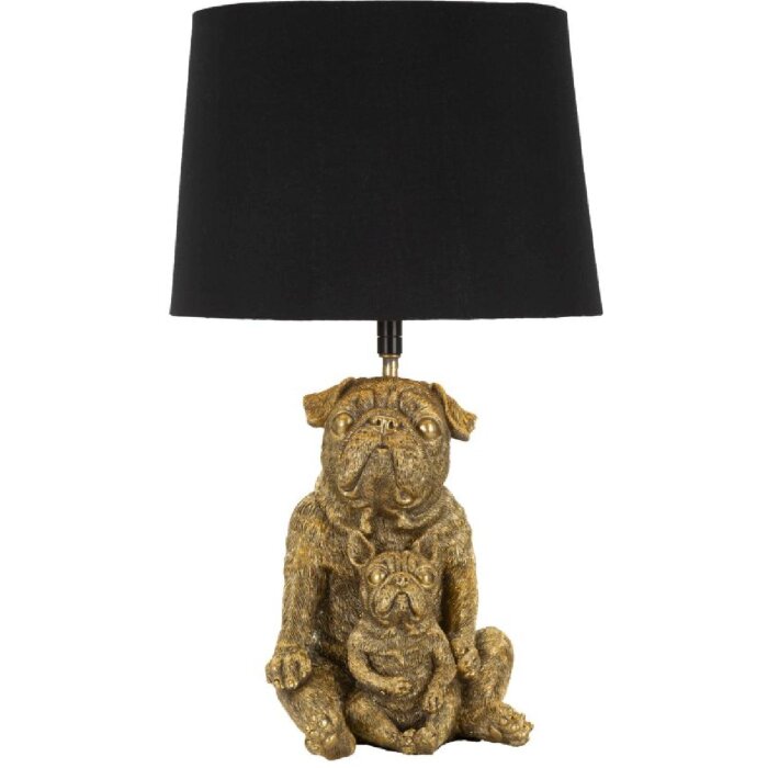 Mauro Ferretti Настольная лампа Собака E27 26x43,8 см золотая черная